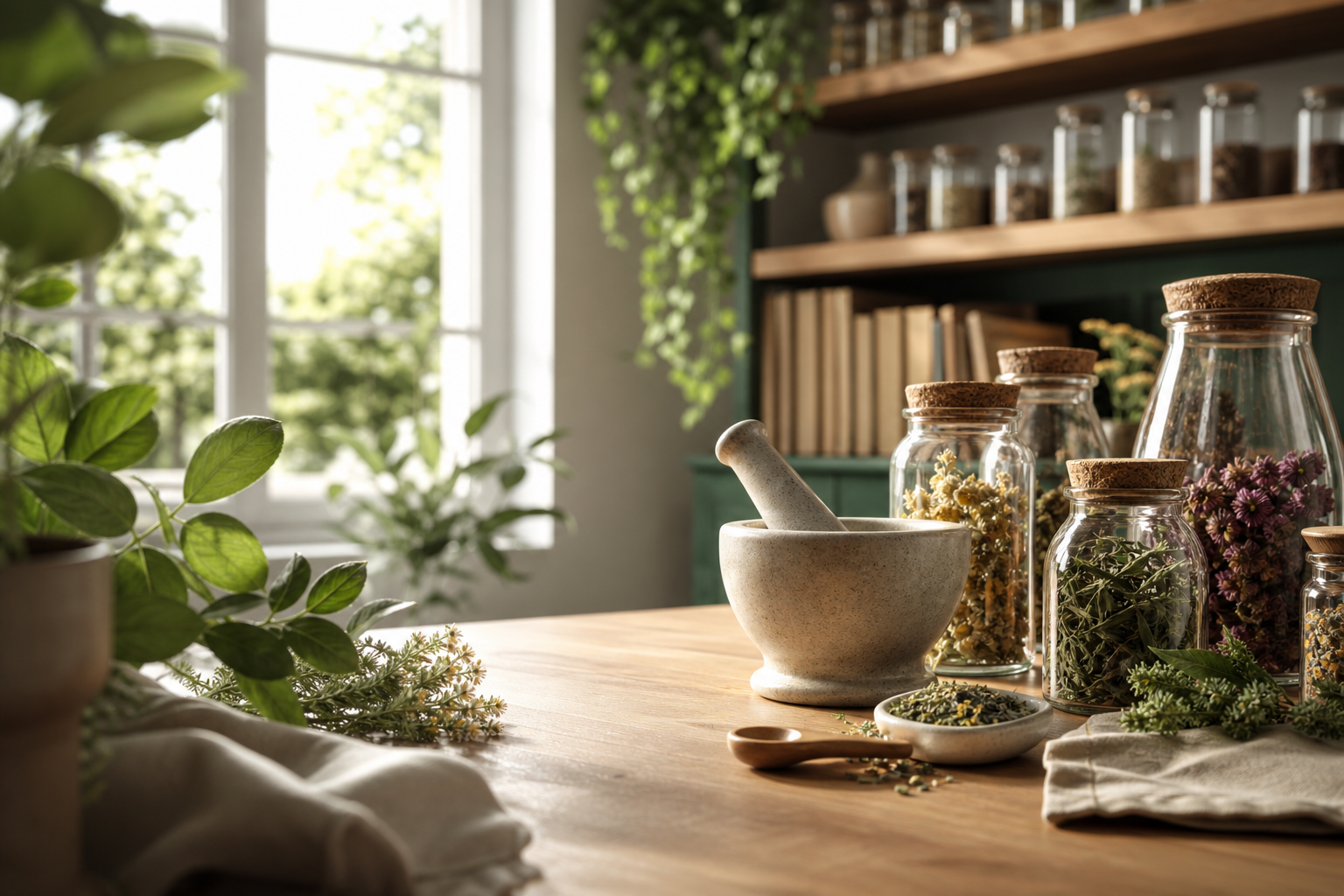 Ruhige Gesundheits- und Pflanzenmotive für das Gesundheitsportal Hirsch Apotheke Potsdam